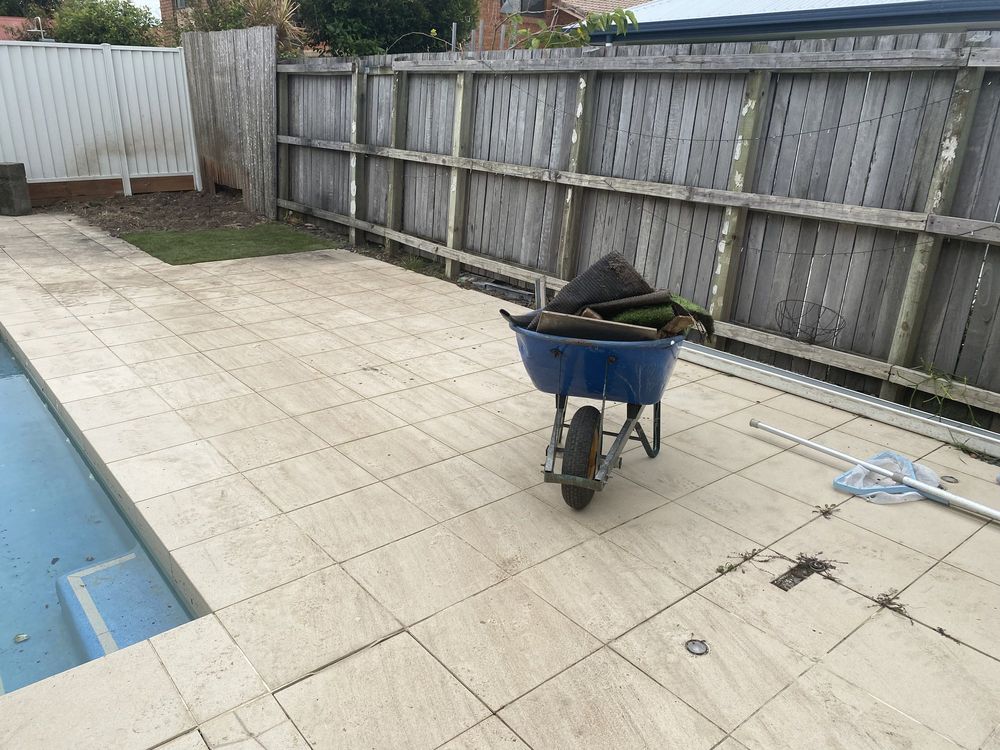 The same courtyard, cleared and swept