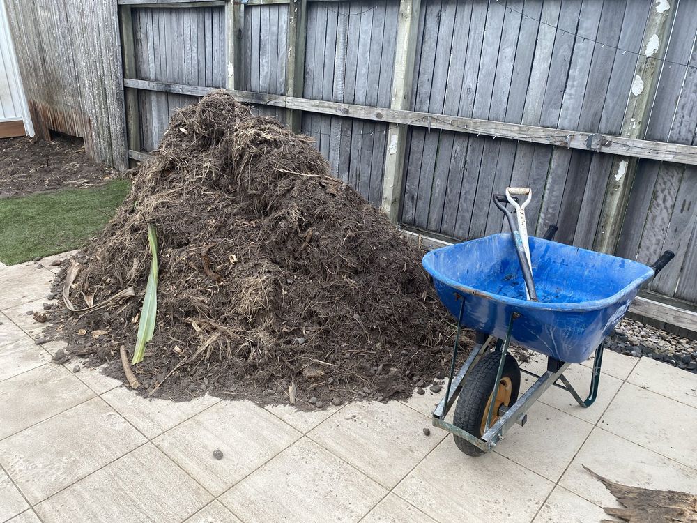 A back courtyard before the clear-out