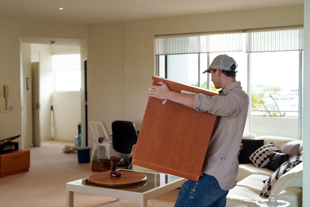 Furniture carried from inside the property