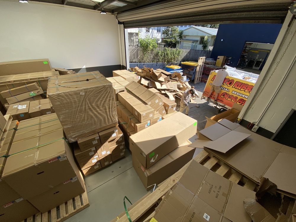 A commercial cardboard and pallet clear-out